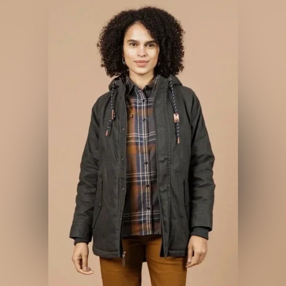 Women's Gray Hooded Winter Jacket - Casual Parka